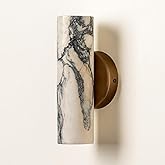 ZHKABEG 9.45 Inch Alabaster Wall Sconces, Nordic Style Natural Stone Wall Lamp, Marble Lampshade Up and Down Lighting Fixture