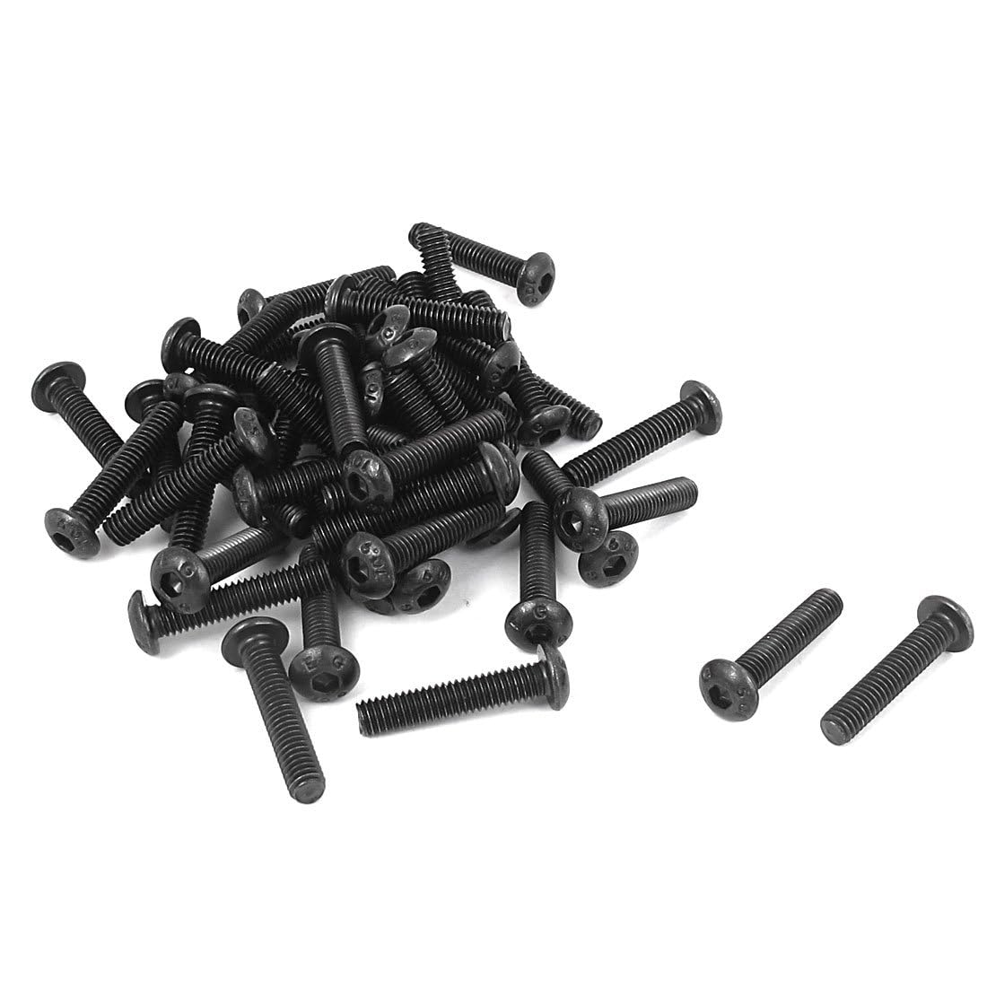 TA-VIGOR 50Pcs M4 x 20mm Alloy Steel Button Head Hex Socket Cap Screws, Flanged Button Bolts Nuts Hex Drive Fastener for Machine