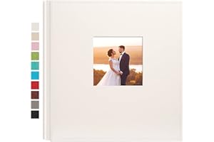 potricher Photo Album 4x6 600 Photos Leather Cover Large Capacity Picture Albums with 600 Horizontal and Vertical Pockets for Family Wedding Anniversary and Baby (White)