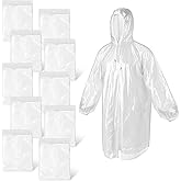 Wanmu 20 Pack Disposable Rain Ponchos for Adults, Men Women Clear Ponchos with Hood, Waterproof PE Raincoats with Drawstring, Emergency Poncho Family Bulk Unisex for Camping, Hiking, Travel