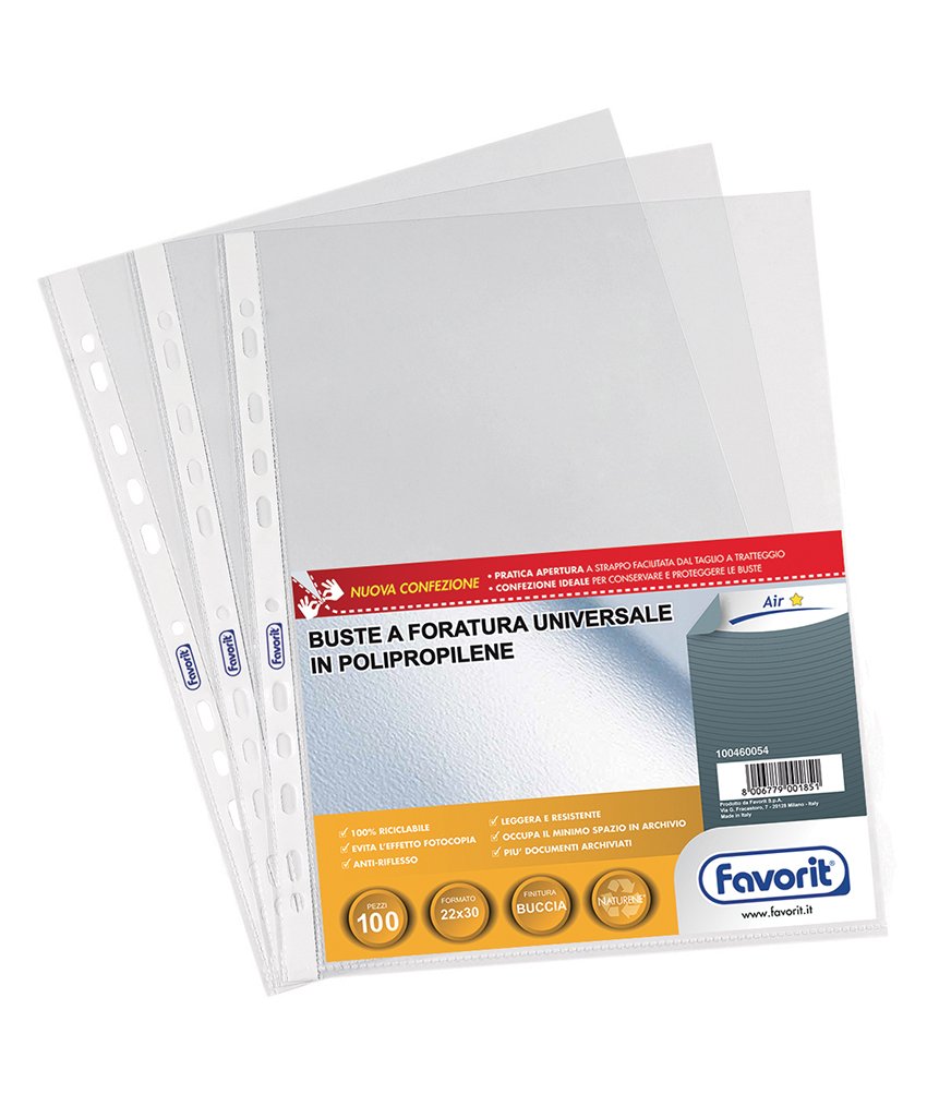 Favorit 100460054 220 x 300 mm Polypropylene (PP) (S) 100pièce Protective Sheets – Sheet Protectors, 100 Piece (220 x 300 mm; Polypropylene (PP) (S))