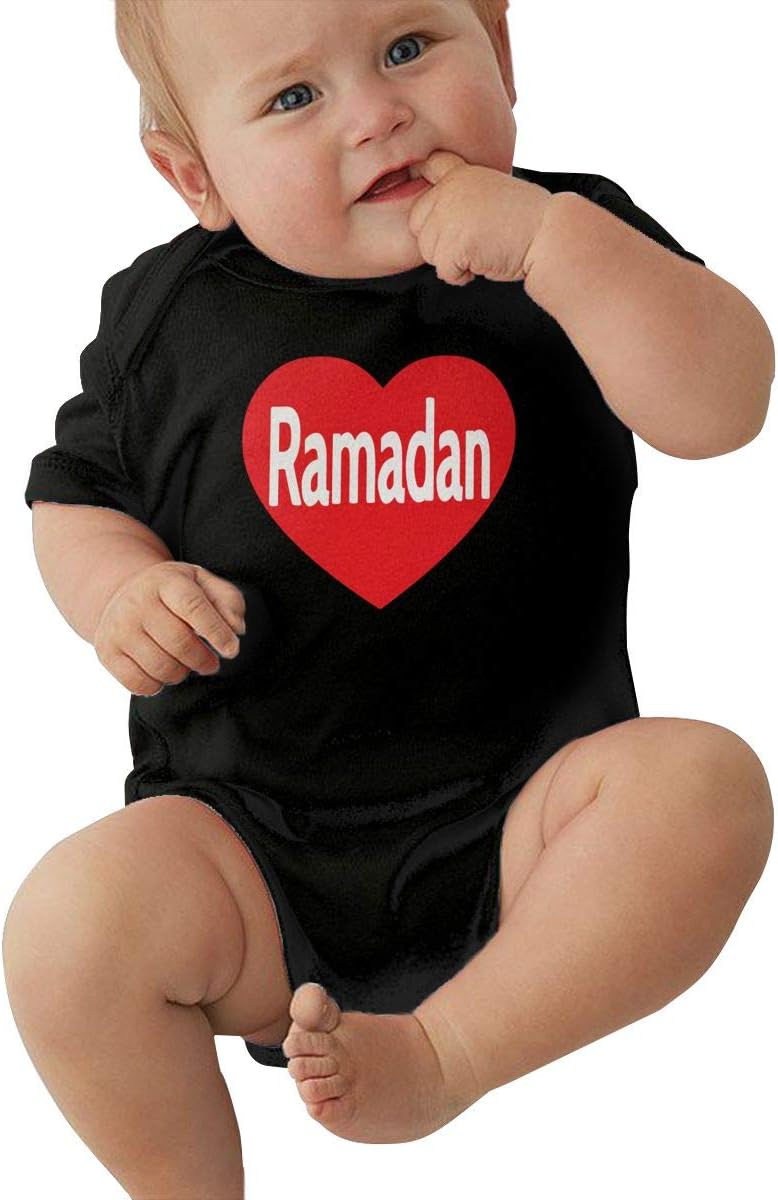 Toddler Ramadan Red Heart Short Sleeve Climbing Clothes Romper Jumpsuit, Suit 6-24 Months