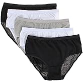 CTM Women's Assorted Cotton Briefs (5 Pack)