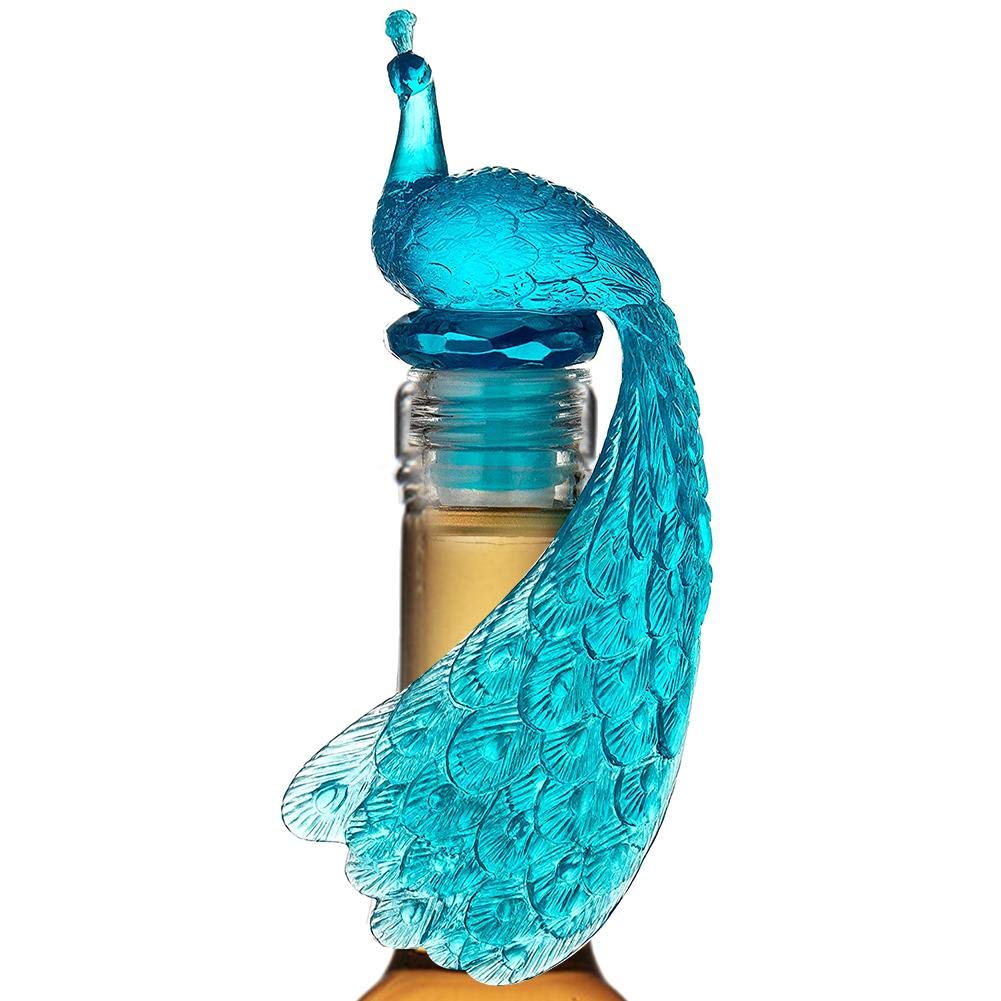 Tovip Silicone Peacock Wine Bottle Stopper Party Decoration Blue