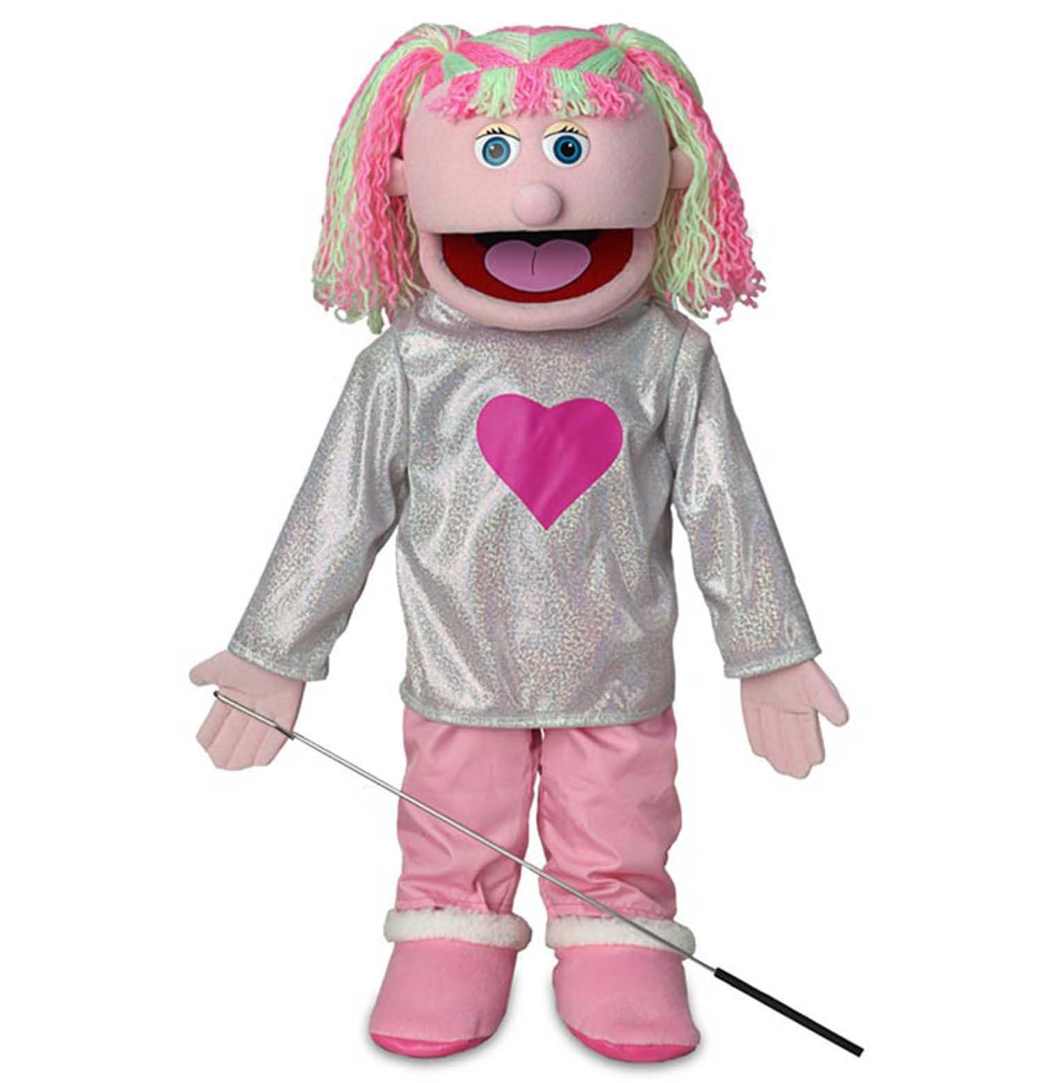 Kimmie, Pink Girl, Full Body, Ventriloquist Style Puppet, 65cm