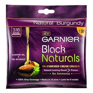 Garnier Black Naturals Shade Burgundy, 20g+20ml (Pack of 8)