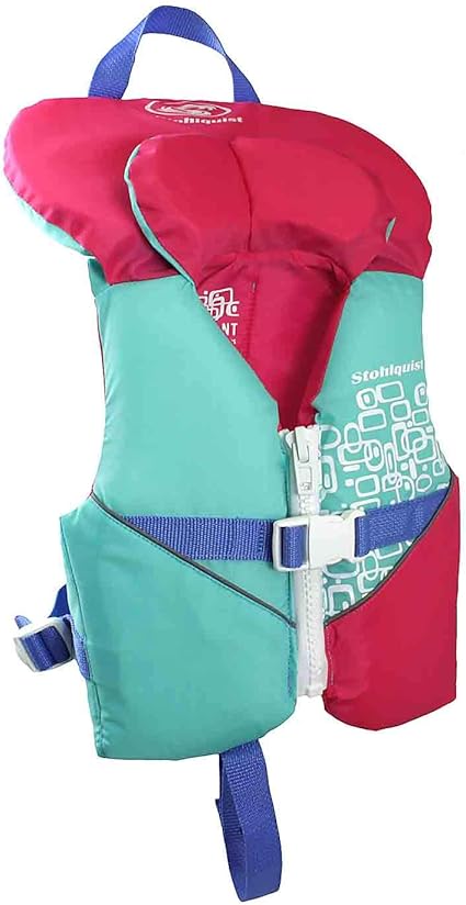 Amazon Com Stohlquist Waterware Toddler Life Jacket Coast Guard Approved Life Vest For Infants Aqua Pink 8 30 Lbs Sports Outdoors