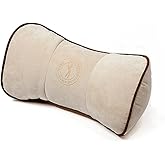 ALIBO Chairs Recliner Neck Rest Back Pillow Pain Relief Supports Car Airplane Travel Curve Pillow with Adjustable Elastic Strap Head Protector Pillow Beige 1 Piece,Firm One