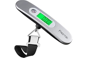 FREETOO Luggage Scale Portable Digital Hanging Scale for Travel, Suitcase Weight Scale with Superior Piano Lacquer 110 Lb/ 50Kg Capacity, Battery Included