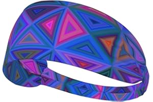 Sport Headbands for Women Men, Geometric Print Moisture Wicking Sweat Headbands, Suitable for Fitness Running Cycling Hiking 