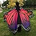 GRACIN Red Butterfly Wings Cape Mardi Gras Fairy Shawl Pixie Halloween Costume Festive Rave Accessory(78
