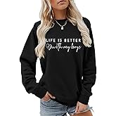 ZAJEAIE Life Is Better With My Boys Sweatshirt, Women Funny Boys Mom Shirt Mom Life Graphic Sweatshirt Casual Fall Pullovers