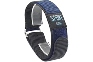AMHUGE Hook & Loop Nylon Sport Watch Band-Waterproof Outdoor Watch Strap for Men or Women-Choice of Color & Width (18mm, 20mm, 22mm)