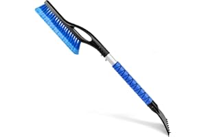 Auccutro Ice Scraper Snow Brush for Car Windshield, 68CM Aluminum Snow Removal Tool with Foam Grip for SUV Vehicle Cars Truck