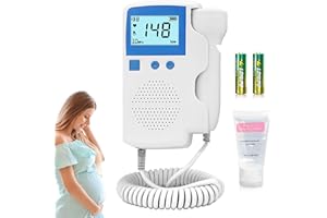 NABOET Baby Monitor Heartbeat Pregnancy Accessories Pocket Portable Doppler Fetal Heart Rate Monitor Bag Easy to Use at Home-F1