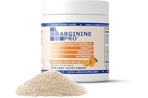 L-Arginine PRO | 5,500mg L-Arginine Plus L-Citrulline 1,100mg Orange Powder Drink Mix Supplement for Increased Nitric Oxide Production