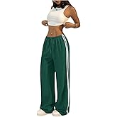SHENHE Women's Wide Leg Loose Sweatpants Low Rise Y2k Drawstring Workout Sports Pants