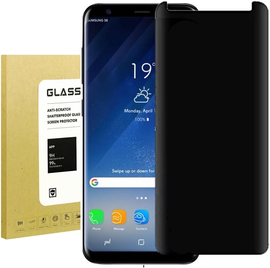 for Galaxy S8 Screen Protector Privacy Anti-Spy,Hartser[9H Hardness][Anti-Scratch][No Bubble][Easy to Install] Privacy Anti-Peep Tempered Glass Screen Protector for Samsung Galaxy S8 (Balck)