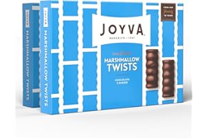 Joyva Classic Marshmallow Twists | Pack of 2, 9oz Boxes | Fluffy Marshmallow Center with Smooth Dark Chocolate Coating | Kosher Parve | Free of Dairy, Gluten, Soy, and Preservatives