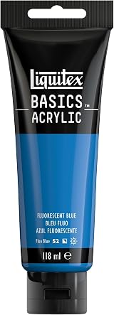 Liquitex Basics Fluorescent Blue Acrylic Paint 118 ml Tube view 1