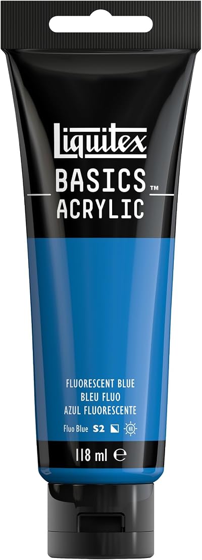 Liquitex Basics Fluorescent Blue Acrylic Paint 118 ml Tube