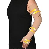 KEKING Lymphedema Compression Arm Sleeve with Gauntlet for Women Men, 20-30 mmHg Medical Graduated Compression Arm Brace, Full Arm Support Brace for Pain Relief, Arthritis, Swelling, Single Beige 3XL