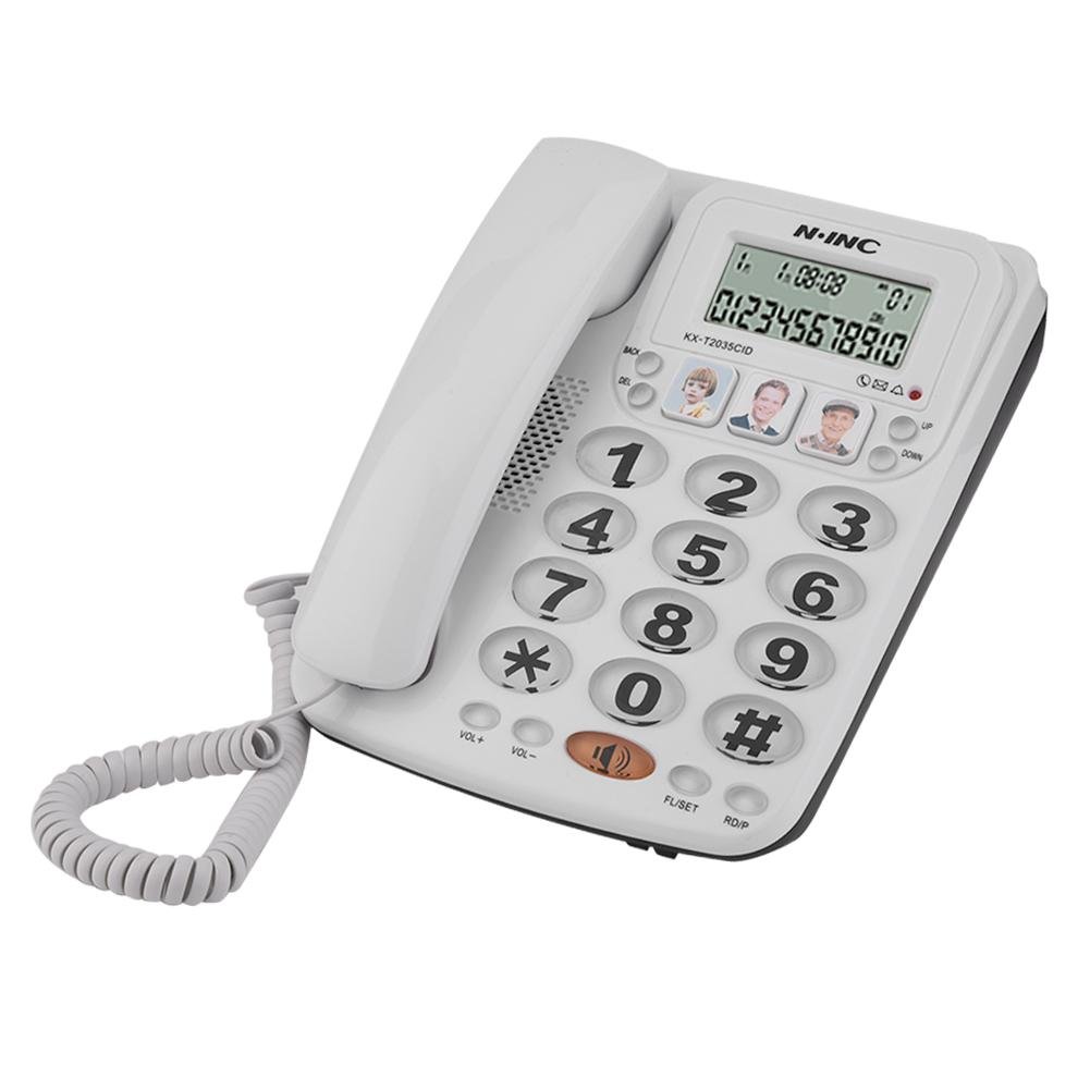 VBESTLIFE Corded phone, 2-line phone with hands-free calling and caller ID for home/office.