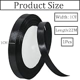 HONGCI 10mm Black Satin Ribbon, 22m Gift Wrapping Ribbon view 2