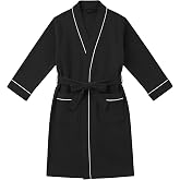 EK4YDNDS 100% Cotton Boys Robe, Soft Spa Kimono Long Bathrobe for Kids 2-12 Years