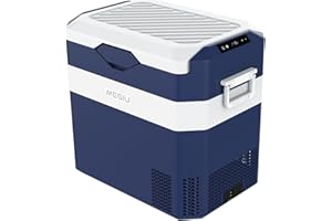 Megiu 12 Volt Refrigerator Car Fridge Portable 12V 40 Quart Freezer Compressor Cooler 12V/24V DC 110～240 V AC for Truck Van RV Camper SUV and Home Use