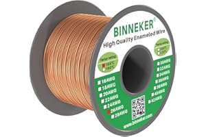 BINNEKER 26 AWG Magnet Wire - Enameled Copper Wire - Enameled Magnet Winding Wire - 1.0 lb - 0.0157" Diameter 1 Spool Coil Natural Temperature Rating 155℃ Widely Used for Transformers Inductors