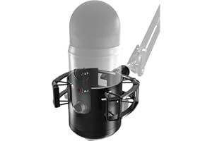 Etour Custom Built for Blue Yeti Shock Mount with Pop Filter, 2025 Upgrade Anti-Vibration Suspension Elastic Shock Mount Holder Clip Mics Stand with Screw Adapter