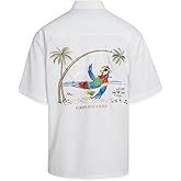 Bamboo Cay Mens Short Sleeve Always 5 Oclock Casual Embroidered Button Up Shirt
