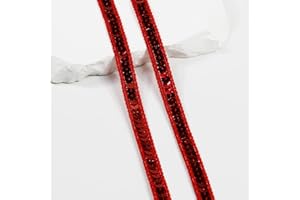 VOOMOLOVE Length10 Yards，Wide 12mm/0.47 inch Red Sequin Ribbon Trim,for Sewing DIY Crafts Costume Home Decorative(Red)