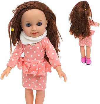 Baybee Barbee Handmade Realistic Baby Girl Vinyl Doll Rotatable Legs Arms with Removable Clothes Beautiful Fashion Doll Set 1 Feet Baby Dolls for Girls ( Pink )
