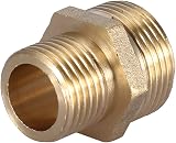 Hililand Brass Hex Nipple 3/4 to 1/2 Reducing Male Pipe Fitting Water Air Fuel view 8