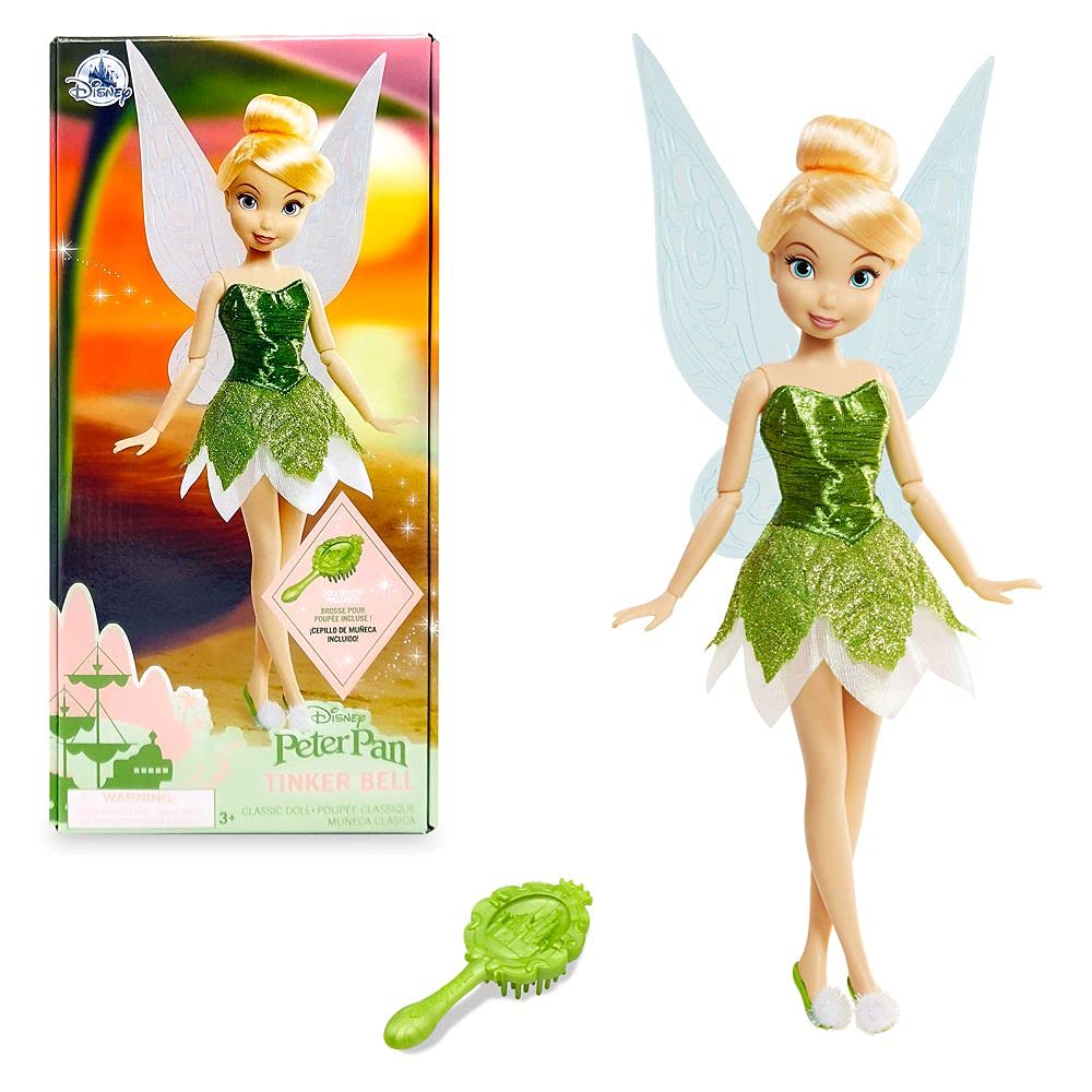 Photo 1 of Disney Store Official Disney Princess Classic Doll (Tinker Bell from Peter Pan), 11 Inches, Includes Brush with Molded Details, Fully Posable Toy in Classic Outfit - Disney Princess Toys for Girls