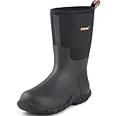Showave Rain Boots Men Insulated Rubber Boots for Men Waterproof Mud Boot Slip On Garden Boot for Farming Hunting Fishing