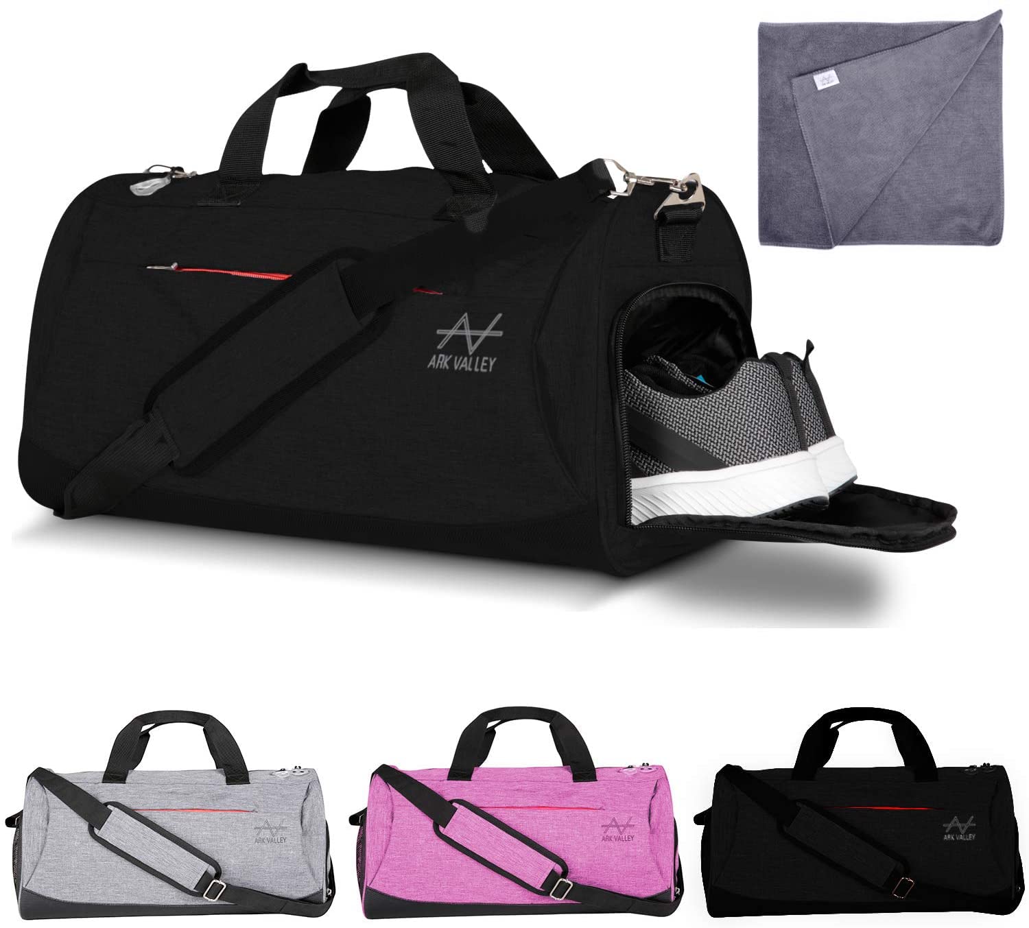 Gym Bag, Sports Duffle bags. Men, womens large holdalls with shoes compartment and wet pocket, ideal for travel, sport, fitness, training. Waterproof, lightweight, multi compartments dry wet separated