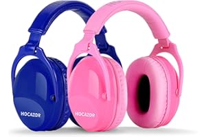 Hocazor 2 Pack HZ015 Kids Ear Protection Safety Earmuffs Durable Noise Cancelling Headphones, full pink+navy blue