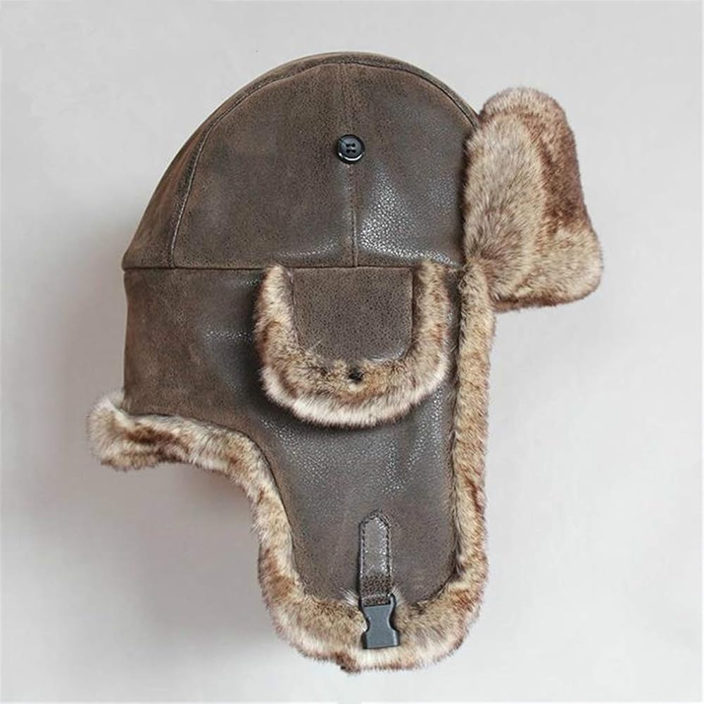 leather bomber hat