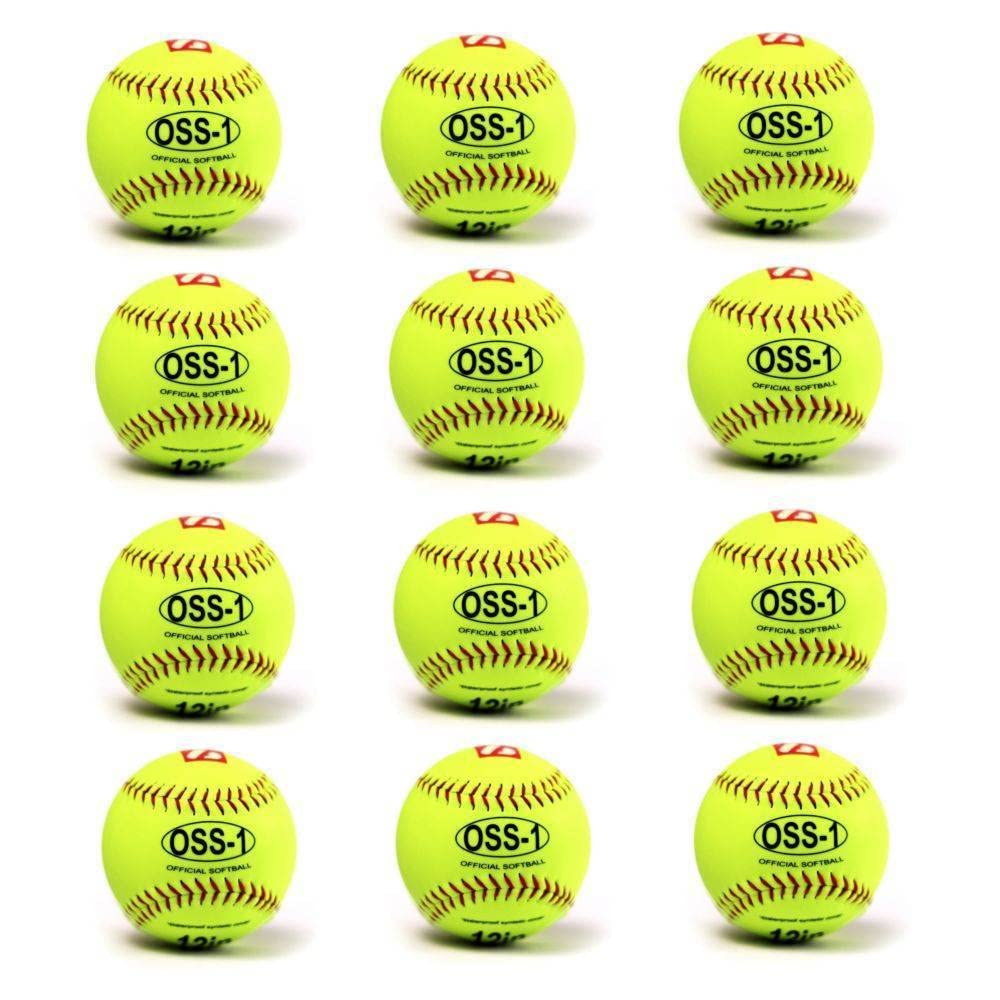 OSS-1 practice softball ball, size 12", white 1 dozen