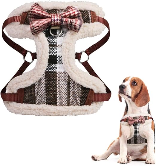 PETBABA Christmas Dog Harness, Soft Fleece Vest Warm Puppy