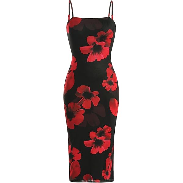 Amazon.com: BEAUDRM Women's Y2K Floral Bodycon Dresses Going Out Date Night  Plus Size Cocktail Dress for Curvy Mesh Long Sundress Red and Black X-Small  : Clothing, Shoes & Jewelry