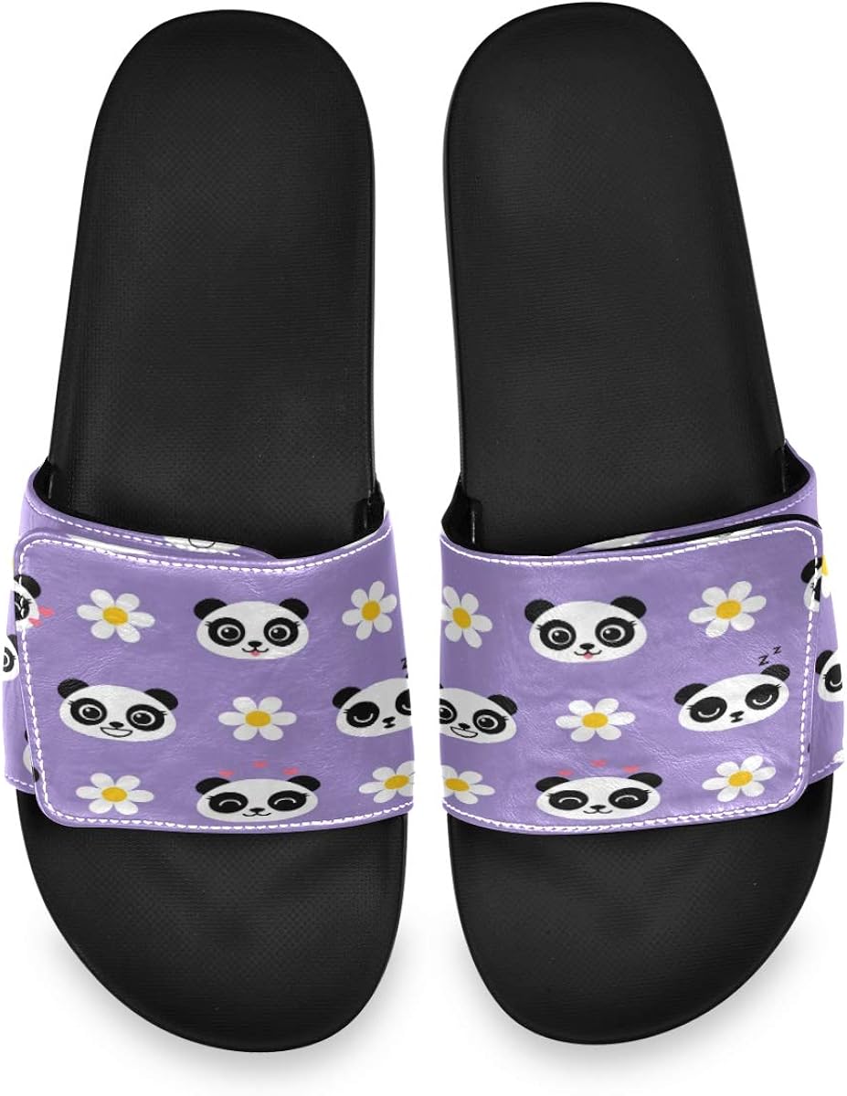 Amazon.com | Blueangle Men's Smiling Panda Slide Sandal Non-Slip Shower Sandals Beach Soft 