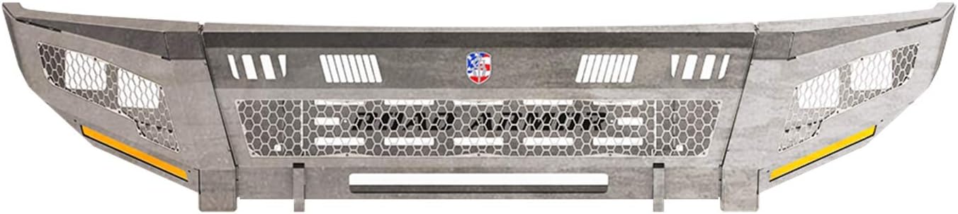 Road Armor 6112DF-B0-P2-MH-BH Identity Front Bumper Full Kit; Center Section Shackle; Standard End Pods; Light Pod X2 Cube; Accent Lights; Hyve; Raw Steel;