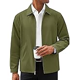 Runcati Mens Lightweight Jackets Full Zip Business Casual Windbreaker Fall Golf Coat Jacket with Pockets