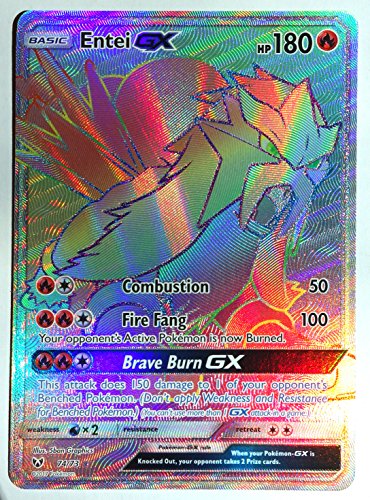 Entei Gx 74 73 Rainbow Rare Card Pokemon Sun Moon Shining Legends New Buy Online In Turkey At Turkey Desertcart Com Productid
