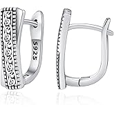 ADMETUS Celtic Knot Hoop Earrings 925 Sterling Silver Leverback Hoop Earrings Huggie Earrings Jewelry Gifts for Men Women with Gift Box
