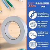 Gocableties Clear Double Sided Tape 25mm x 33m - Strong Thin Adhesive view 6